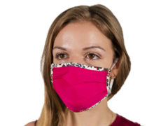 Mascherina antivirus in tessuto da donna color fucsia